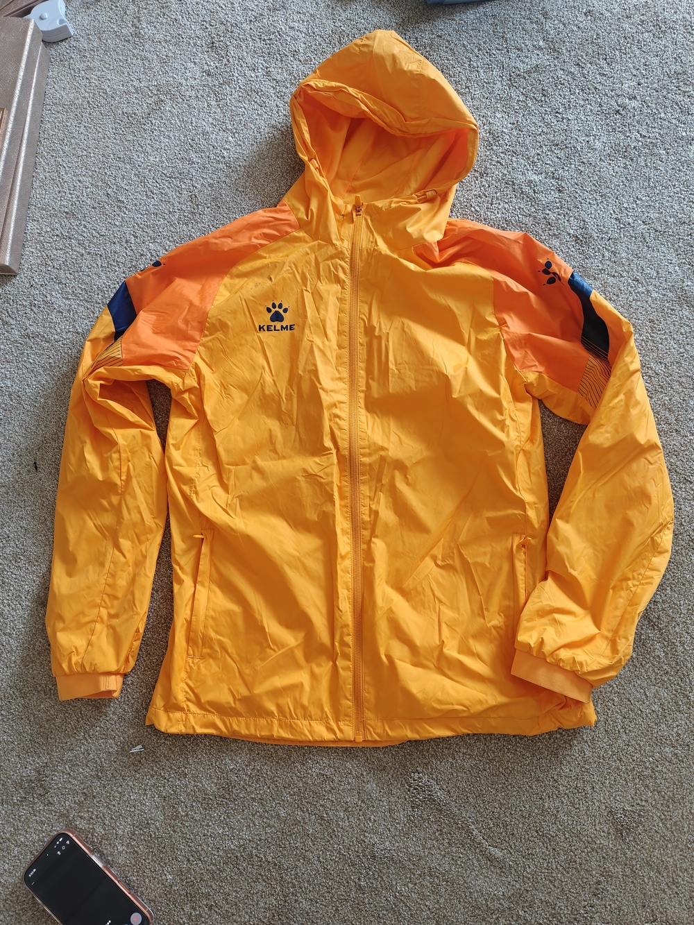 Kelme Men's Orange Hooded Utility Jacket